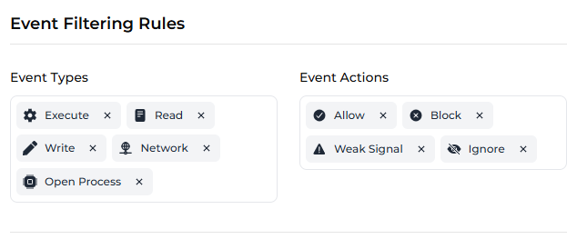 Nucleon EDR Event Settings