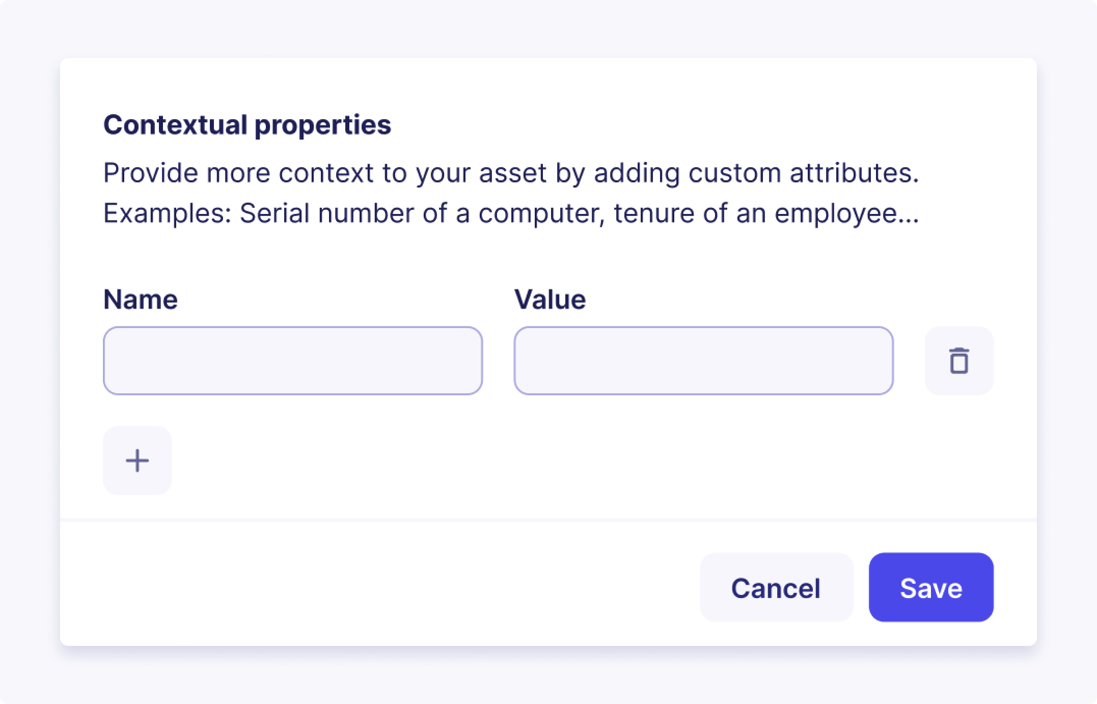 Asset contextual properties