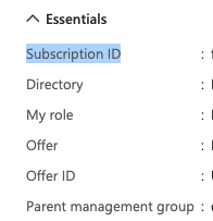 Subscription ID