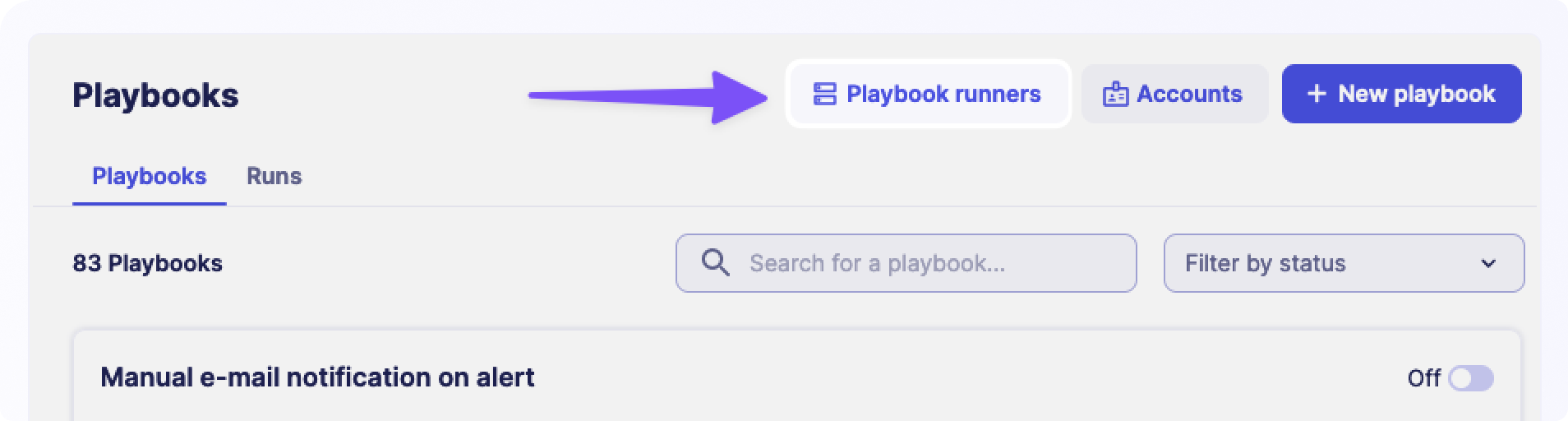 create playbook runner